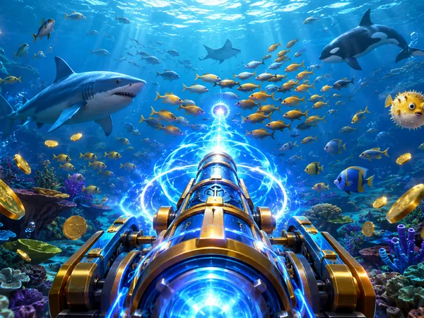 ภาพ Cannon Fishing แสดงปืนใหญ่และเป้าหมายในเกม
